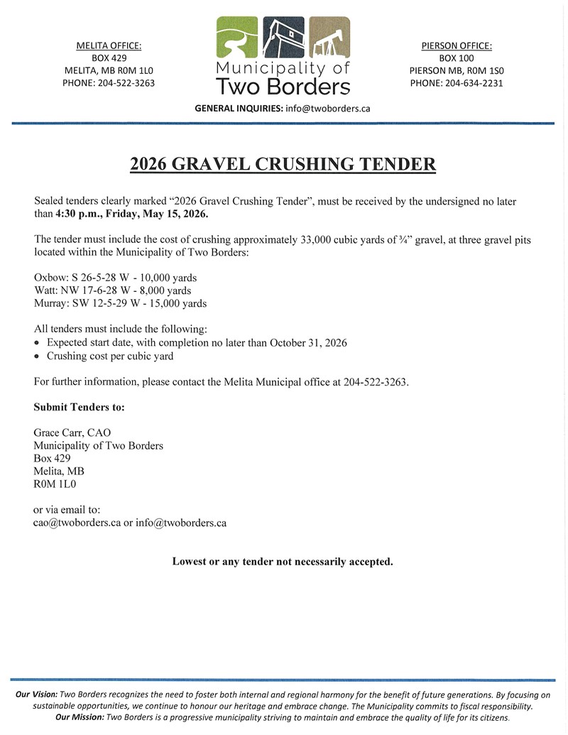 2026 Gravel Crushing Tender Advertisement