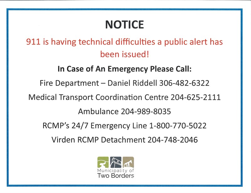 Notice: 911 is having technical difficulties an alert has been