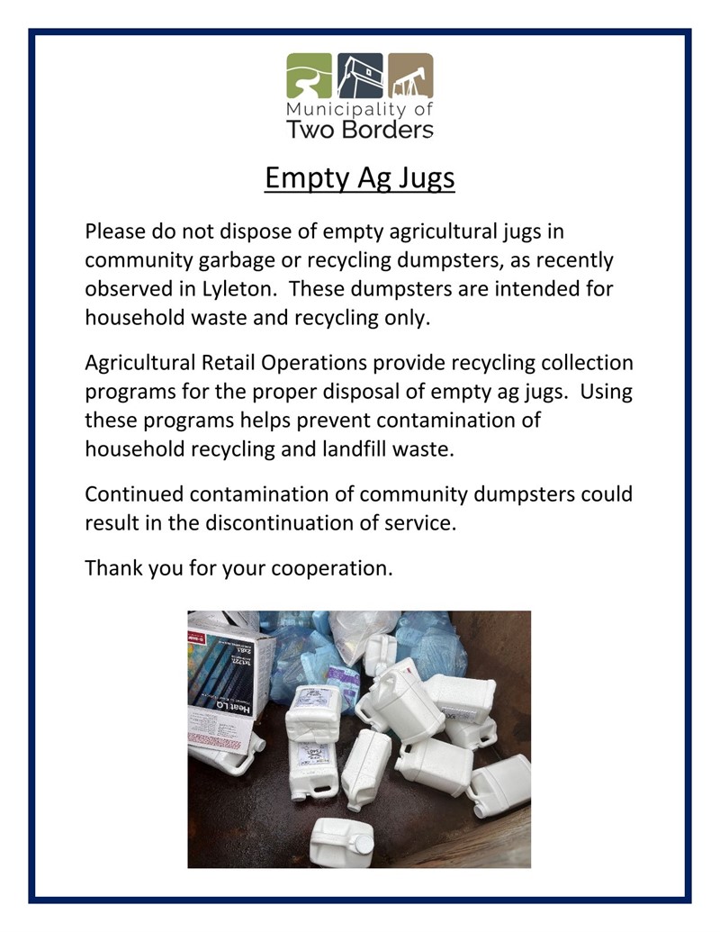 Proper Disposal of Empty Agricultural Jugs