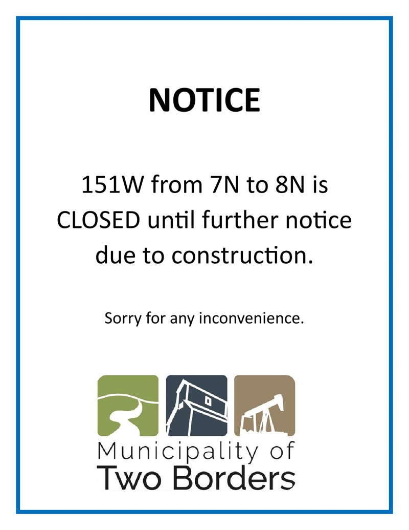 ROAD CLOSURE NOTICE - 151W from 7N to 8N