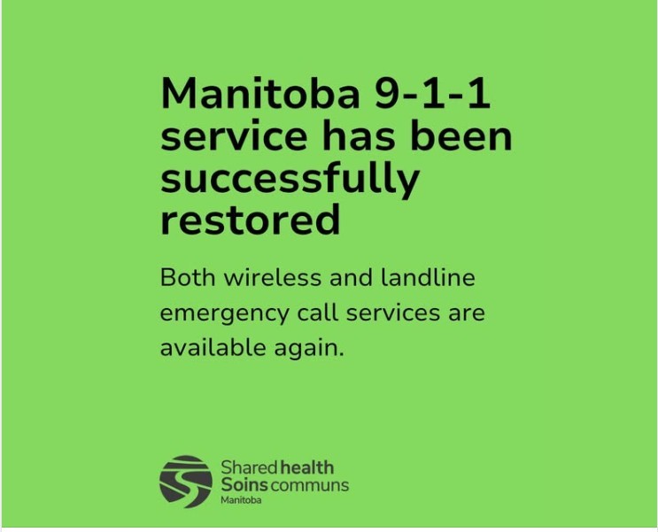 Manitoba 911 Services Restored